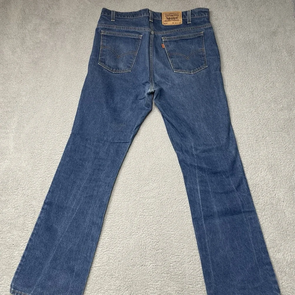 Vintage 90s Levis Jeans Mens 36x34 Blue Denim 517 Boot Cut Orange Tab Made M USA
